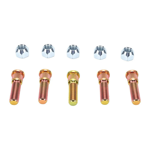 Solid Wheel Studs And Lug Nuts Kit 1/2 Inch-20 Thread Set Fits Most Cars With 5 Bolts Design For Secure Clamping And Heavy Duty Car Care, five wheel studs and lug nuts