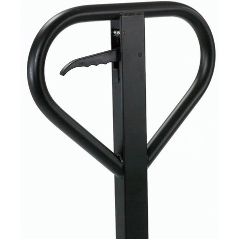 Built Tough Low Profile Pallet Jack Truck Killer Workhorse handle and control lever for easy heavy load lifting.