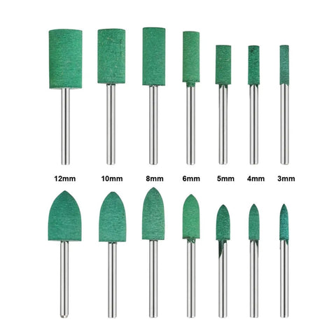 Heavy Hitter 100 Piece Abrasive Rubber Mounted Points 3mm Shank Knockout Set showing various sizes for grinding and polishing.