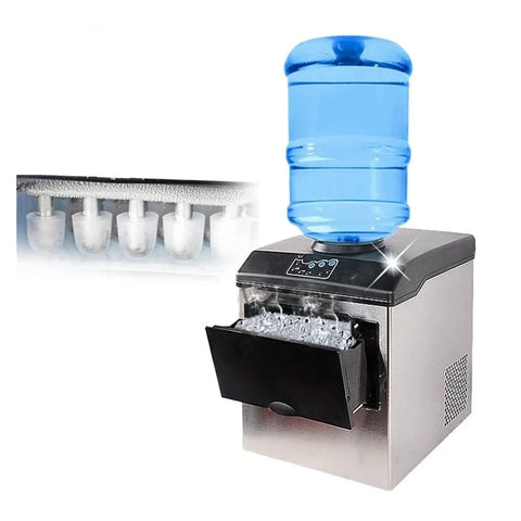 Plug And Play Countertop Ice Maker Delivers Quick Freeze Bullet Cubes With Thirty Kilos Daily Output And Solid Storage featuring manual refill.