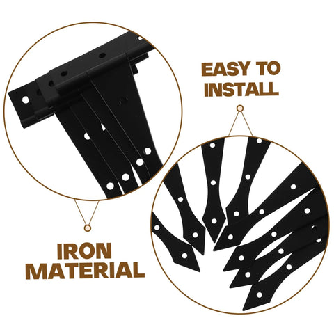 8 piece heavy duty iron cabinet hinges for doors, easy to install, high load bearing capacity, suitable for kitchen cabinets and outdoor use.