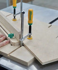 Using Matchfit Dovetail Clamp Bundle 4 Pack Exclusive DVC-538MB-50 on a table saw with dovetail grooves and router bit.