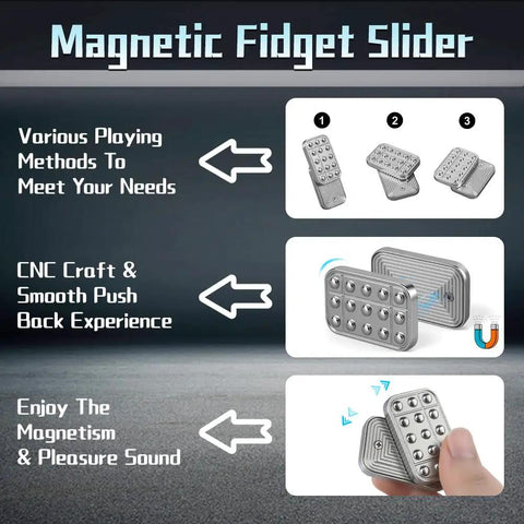 Kick Back With This Dope Metal Magnetic Fidget Slider For Adult Teens Crisp Snappy Clicks Infinite Loop Mechanism Helps You Chill Solid Grip Desk Poker Pusher EDC Stress Relief Gadget Gift Idea