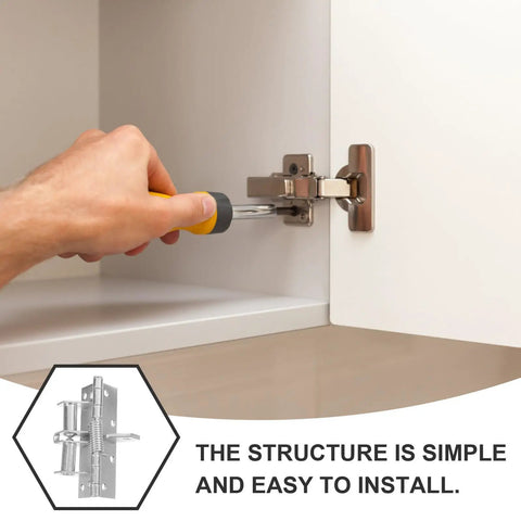 Installing spring loaded cabinet door hinge 90 degree cold rolled steel construction for kitchen cabinets with screwdriver