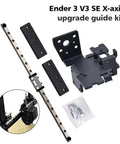 X Axis Upgrade Kit For Ender 3 V3 SE With MGN9H 300mm linear rails and backplate components, boosting print accuracy and reducing distortion