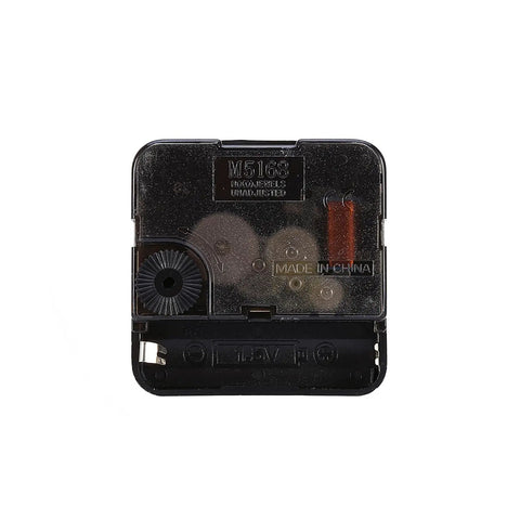 Quartz Clock Mechanism Kit With Hands And Motor For Easy Wall Clock Repair, square motor close-up showing battery compartment