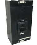 Top Shelf 400 Amp 2 Pole 600 Volt Molded Case Circuit Breaker for Commercial Wiring Setups and Main Service Boxes LHL26400 side view with on-off switch.