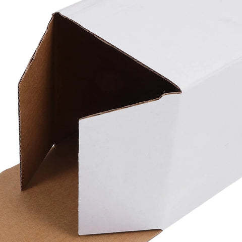 Close-up of 10 Pack Beefy Heavy Duty Corrugated Cardboard Shipping Boxes 7x4x4 Inch Box Mailers, showing open flap and durable material