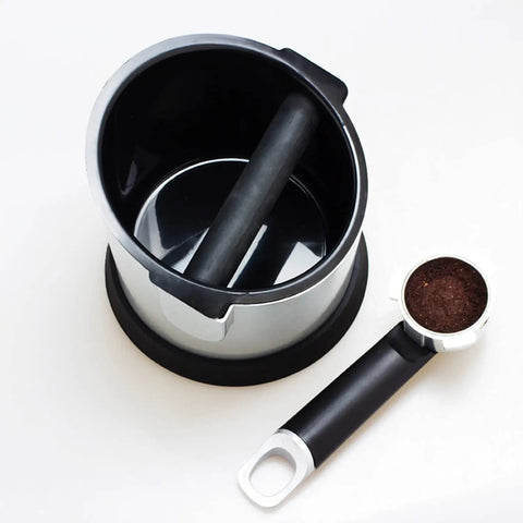 Top Shelf Coffee Knock Box With Shock Absorbing Base And Detachable Snag Free Knocker Bar 700Ml massive espresso grounds catcher.