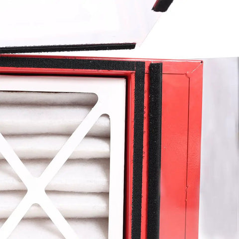 Close-up of Yaton Portable Tabletop Dust Collector 725Cfm filter, showcasing steel body and efficient air intake design.