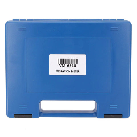 Digital Vibration Meter Vibrometer for Moving Machinery, Velocity Range 0.01 to 199.9 Millimeters Per Second, On Site Vibration Measurements, ISO 2954 Compliant, Detects Out of Balance and Misalignment, for Quality Control and Predictive Maintenance blue case