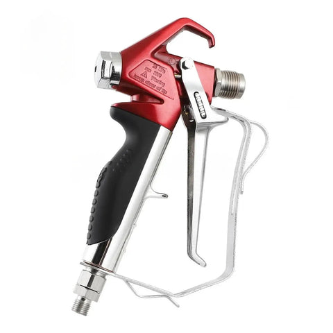 Heavy Duty Airless Paint Sprayer With Hella Powerful Pressure Kick And Reliable Built In Filter For Smooth Wall Jobs Plus Slick Two Finger Trigger, red spray gun with ergonomic handle.