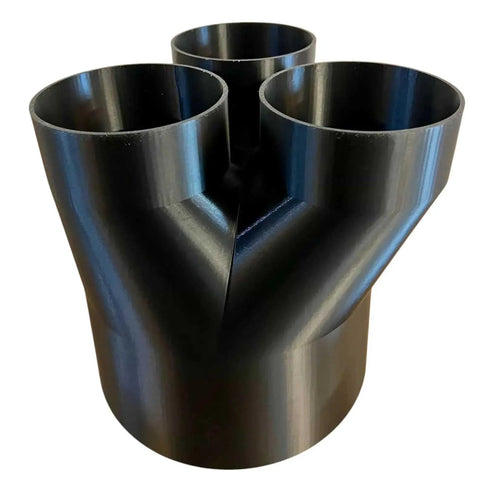 8 Inch To 4 Inch 3 Way Duct Splitter Connector For Woodworking Dust And Grow Tent Ventilation, ABS material front view