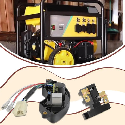 Go-To AVR Generator Voltage Regulator Rectifier for 5 to 9.9kW Portable Gen Sets Replacement Part and yellow generator