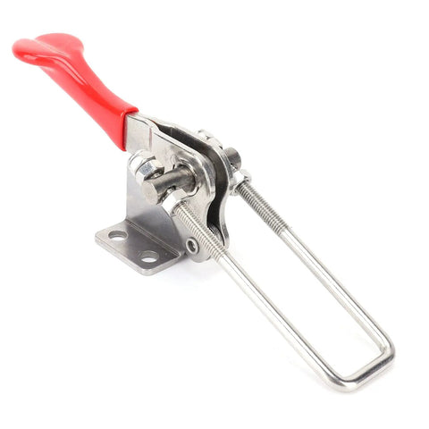 Heavy Duty Steel Toggle Clamp With Plastic Handle Rock And Holds Up To 705 Lbs Secure Your Big Projects Or Heavy Machinery On The Job Site Today. steel toggle clamp with red plastic handle and threaded rods