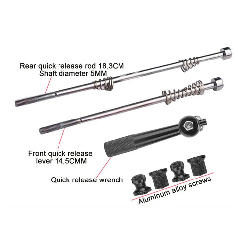 Bike Quick Release Skewer Set Black Anti Theft Locking Skewers Aluminum Alloy For Road Bike Wheels Lightweight Secure Axle System