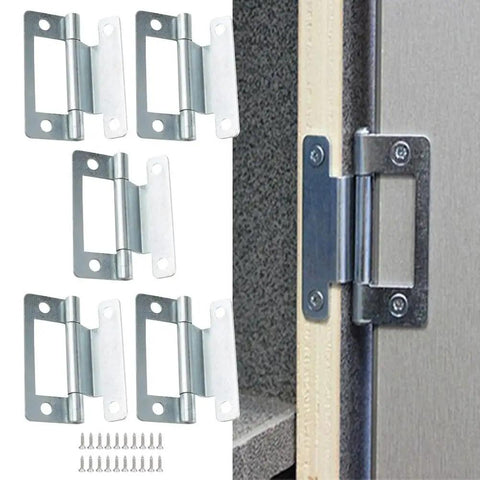 Beefy Heavy Duty Cranked Flush Cabinet Hinges For Cupboards Doors Zinc Plated 50x23mm in use with included screws