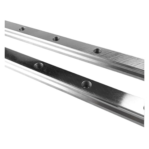 EGH30 Metal Linear Motion Guide Slider Two Pack Precision Rail For CNC Printers And Cutting Gear Squeak Free Glide showing two polished rails with mounting holes.