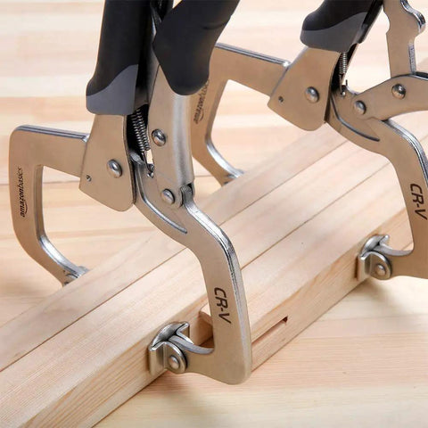 Adjustable Metal Face Clamp For Woodworking And Welding Projects, 11 Inch Jaw With 3 Inch Reach, Grips Materials Up To Two And Three Quarters Inches Thick, Thumb Screw Adjustments