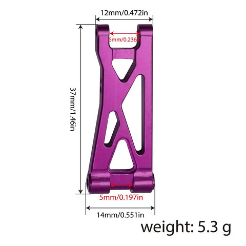 Purple CNC Beefed Up RC Aluminum Rear Suspension Arms For Buggy Micro B And Micro T Upgrade Black Anodized Direct Replacement
