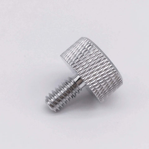 Knurled Head Thumb Screws With Collar Aluminum 1/4-20 UNC Threads 1/2 Inch Length Silver, side view