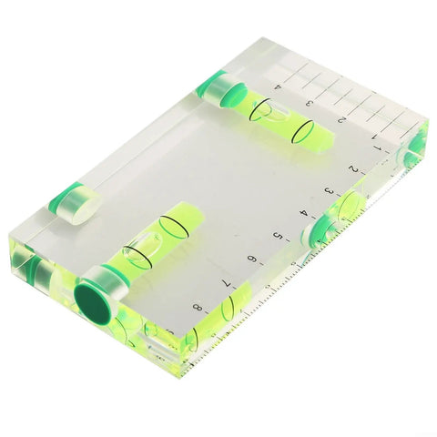 Precision Bubble Level Clear Multi Tool for Hanging Curtains and Wall Mount, Double for Spirit Level with Ruler Scale for DIY Projects, showing clear design.
