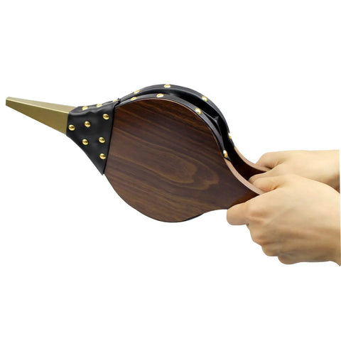 Kick Stubborn Embers Into Overdrive With These Beefy 15 Inch Fireplace Bellows Featuring A Rugged Faux Wood Body And Slick Leather Strap designed to ignite flames.