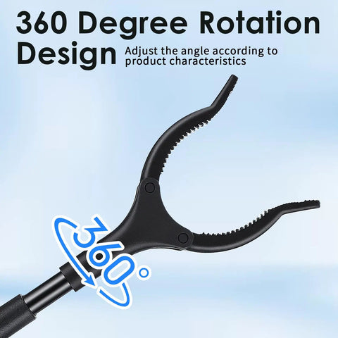 Two Pack Grabber Tool With 360 Degree Rotating Jaw For Easy Trash Pickup And Reach Lightweight Ergonomic Grabber For Seniors Gardening And Household Tasks