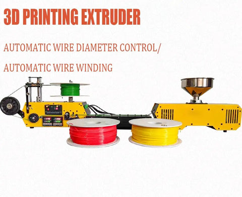 No Fuss High Precision 3D Print Filament Extruder Machine With Auto Coil Winder And 400C Heat for recycling ABS PLA scrap.