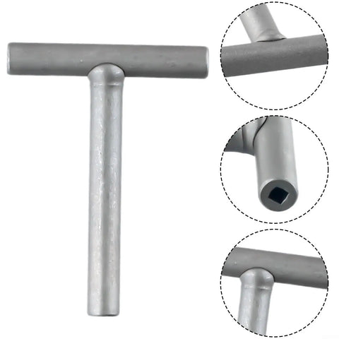 Heavy Duty T Handle Valve Adjusting Wrench With 3Mm 3.5Mm 4Mm Square Drive Socket For Motorcycle Engine Clearance Tuning close up of gray steel construction