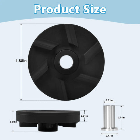 3587 Standard Magnetic Impeller And 3220 MCX Standard Bearing Housing Kit For Commercial Beverage Machines Compatible With Popular Coffee Dispensers For Commercial Use, black, 1.88in