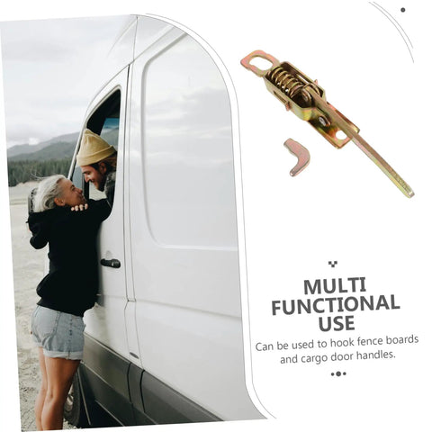 Heavy Duty Toggle Clamp Latch For Truck Bed And Tool Box adjustable metal spring hasp beside van illustration.