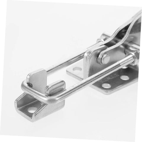 Metal component of Rubber T Handle Hasp Lock For Car Hood And Toolboxes Flexible And Easy To Install Draw Latch, side view