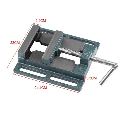 AKLOSIPY Heavy Duty 6 Inch Machine Vise With Superior Clamping Force For Drill Press And Milling Work, cast iron structure with steel jaws.