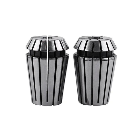 ER20 Spring Collet Set with 15 Pieces for CNC, showing two collets made of strong 65Mn steel, sizes 1 to 13mm.