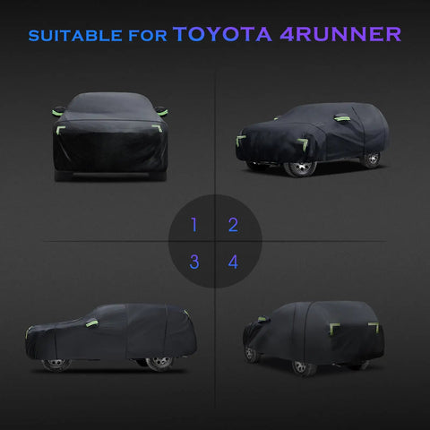 Toyota 4Runner Custom Fit 6 Layer Waterproof SUV Cover All Weather Outdoor Exterior Shield for Rain Sun Wind Protection