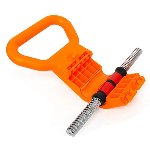 Adjustable Dumbbell Handle Grip For Travel And Home Gym Portable Weight Training Accessory in orange PP material.