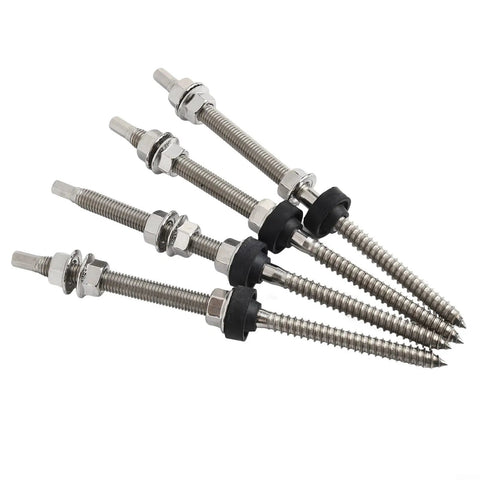 Close-up of hex drive screws from Easy Install No Fuss M10 Stainless Steel L Bracket Solar Mounting Kit for trapezoidal metal roofs.