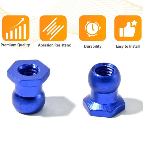 5mm Ball Head Nuts 10 Pack Aluminum Alloy Upgrade Kit For 53640 RC Cars, Tamiya 1 To 10 Scale Buggy Accessories