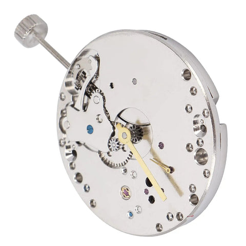 ST3600 Mechanical Watch Movement Replacement Part For Repairing And Restoration, 17 jewels, side view with gears visible.