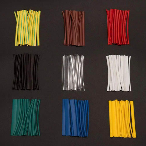 Two To One Heat Shrink Tubing Set With Flame Retardant V0 Rating, Nine Colors And Six Diameters, 162 Pieces In Clear Plastic Box