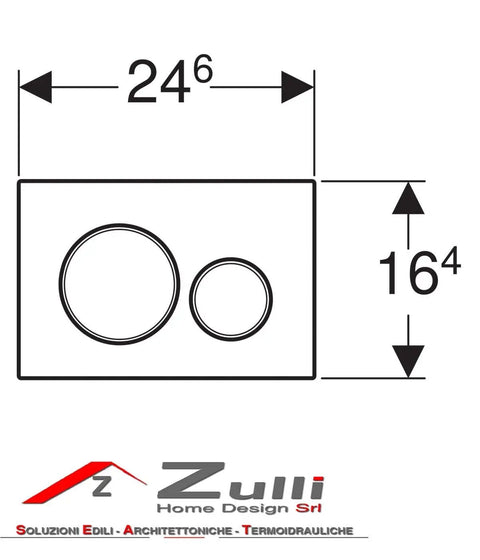Diagram of Sigma20 Dual Flush Actuator Plate Black Polished Chrome For Concealed Toilet Tanks dimensions 24x16 inches