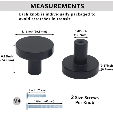 Sleek Matte Black Cabinet Knobs And Dresser Handles 30 Pack Heavy Duty Aluminum Alloy Kitchen Drawer Pulls Waterproof Rust Resistant Top Shelf Hardware To Level Up Your Living Space Today. Measuring 1.16 inches wide.
