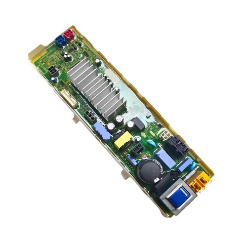 Smart Washing Machine Control Board EBR855656 featuring circuit board with electronic components for precise control and timing.