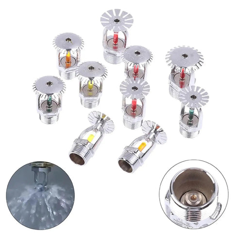 One Piece Workhorse Spray Sprinkler Head For Fire Extinguishing Rig With Reliable 57 68 79 93 Degree Ratings And 20mm Downward Port For Solid Protection showing various heat-sensitive sprinkler heads.