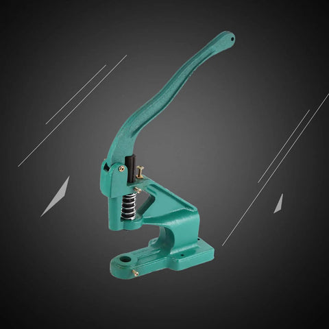Green manual Grommet Eyelet Hand Press Tool With Interchangeable Dies, Portable Manual Banner Punch for banners and curtains.
