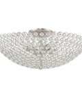 Cassandra 4 Light Brushed Nickel Ceiling Mount Fixture With K9 Crystal Glass For A Clean Modern Vibe And Lit Crystal Glow