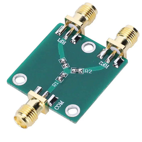Top Shelf Slick 2 Way Rf Power Divider Module Dc To 5Ghz Broadband Signal Splitter with dual output ports and circuit traces.