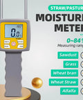 Portable Hay Moisture Meter With Long Probe For Bale Testing, Super Handy Digital Readout, 0-84% Range, 0.5 Percent Accuracy, Ideal For Alfalfa, Orchard Grass, Forage Grass, And Other Hays on display