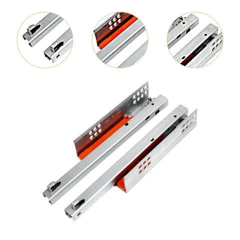 Top Rated 2 Pack Heavy Duty Steel Drawer Slides With Buttery Smooth Soft Close Action Quick Setup Cabinet Runners For Kitchen Bathroom And Bedroom Furniture Upgrades, 25cm length.
